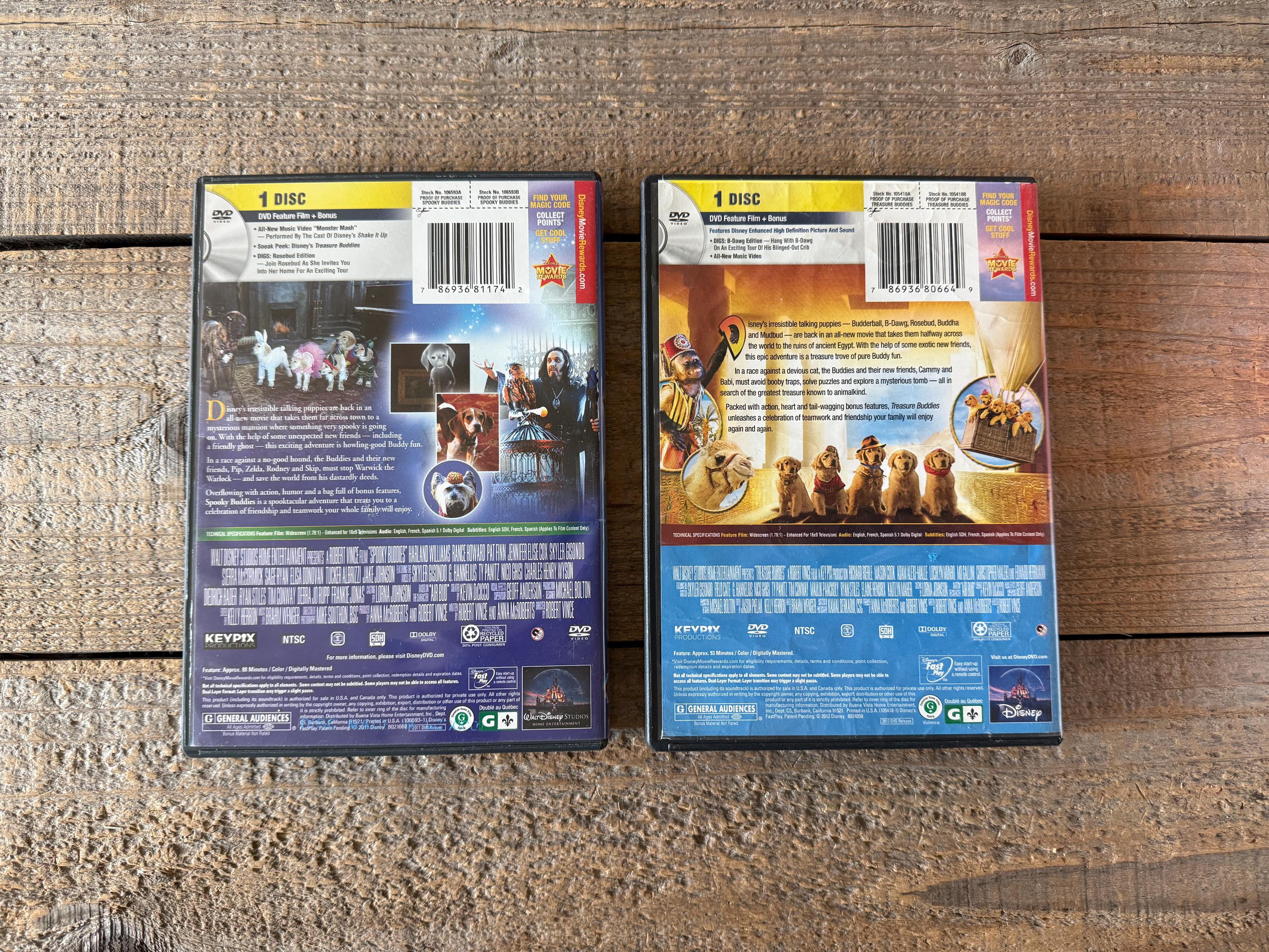 Spooky Buddies または Treasure Buddies DVD // 個別販売 // ウォルト
