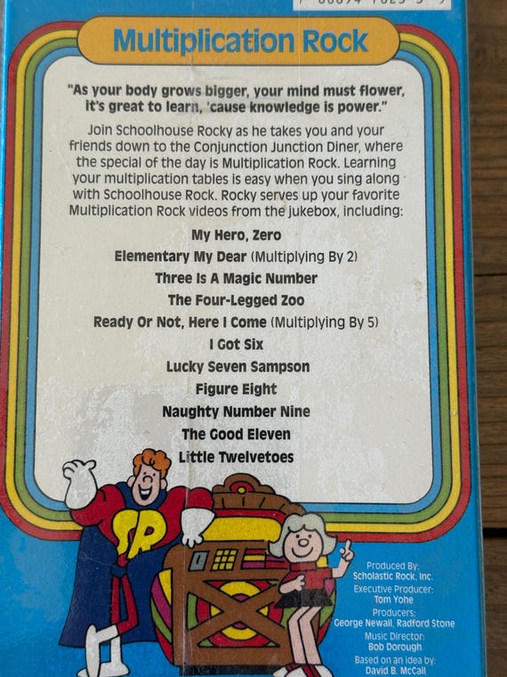 School House Rock! Multiplication Rock- 1995 Sealed VHS - Etsy