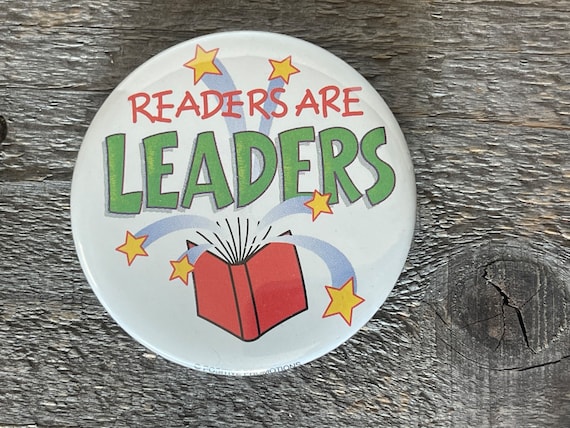 Last one!! Readers Are Leaders // Vintage Reading Lapel Pin: Reader Themes (You Choose)