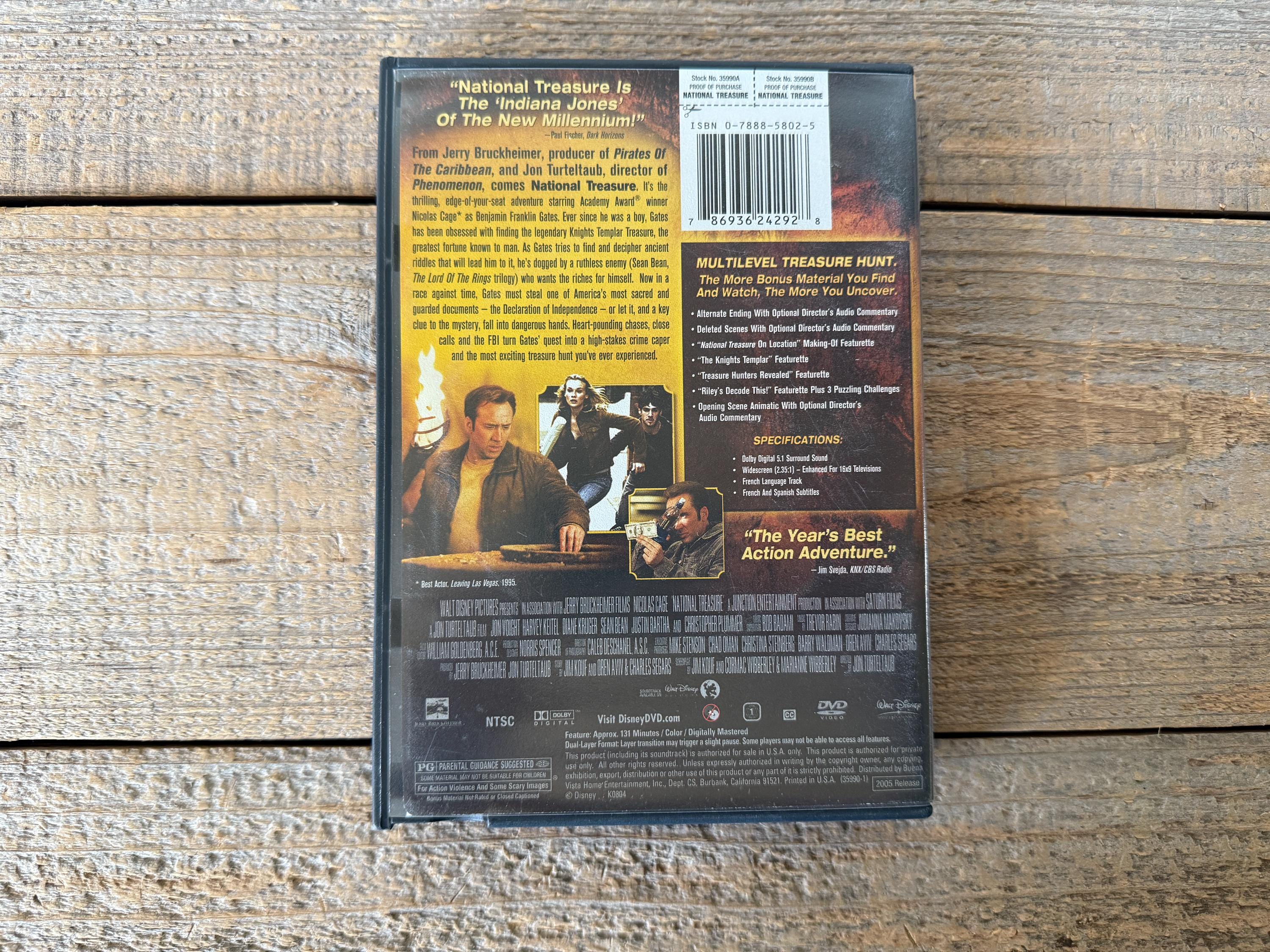 National Treasure DVD // Walt Disney // 2004 Action Adventure