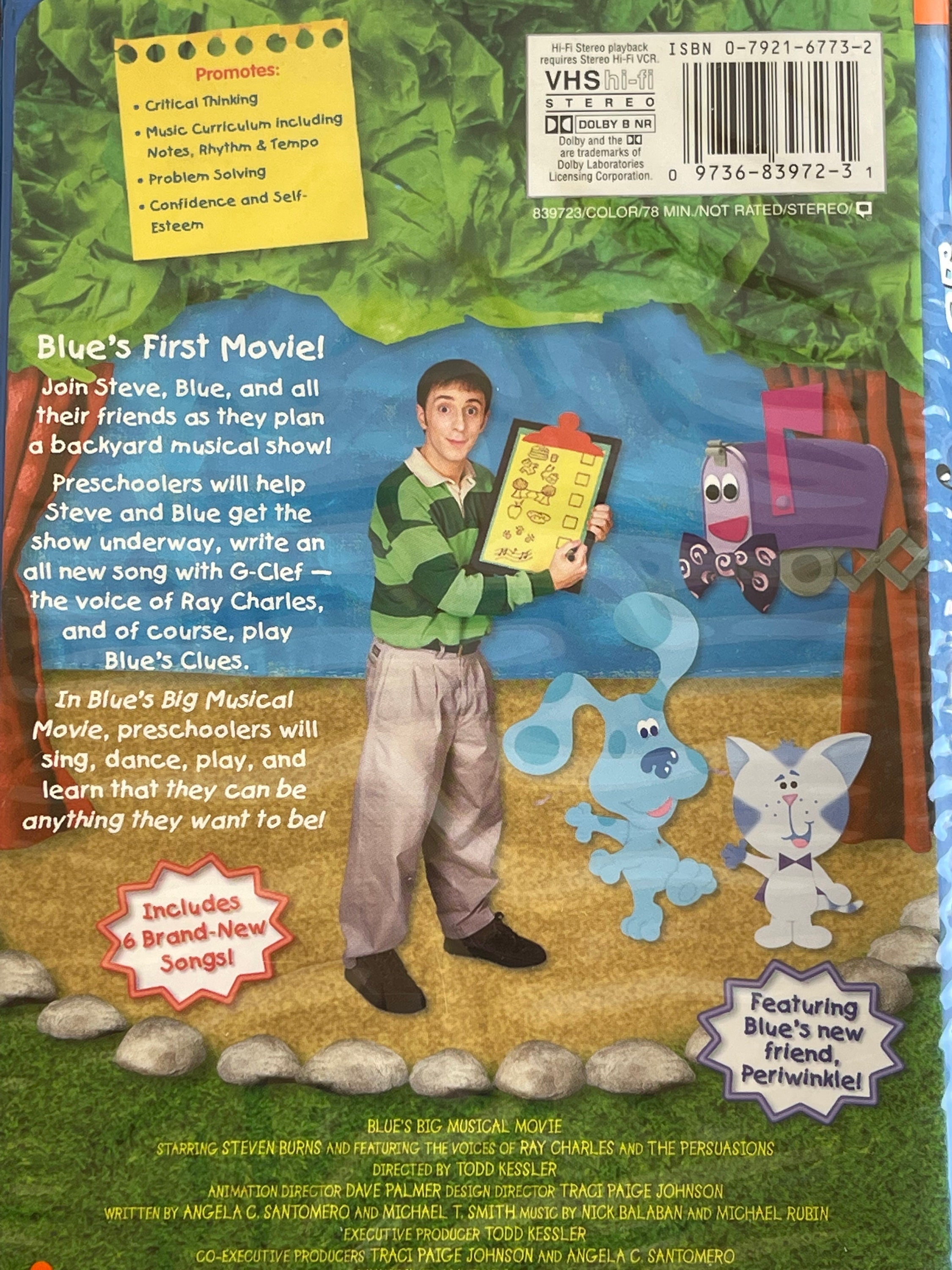 Blues Clues // Blue's Big Musical Movie // Vintage VHS Etsy Australia