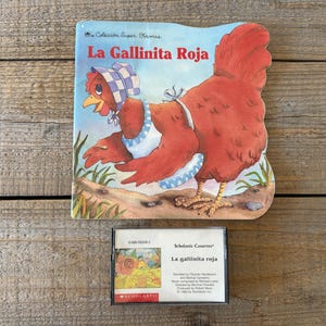 La Gallinita Roja // The Little Red Hen // Scholastic Book and Cassette Tape Set in Spanish
