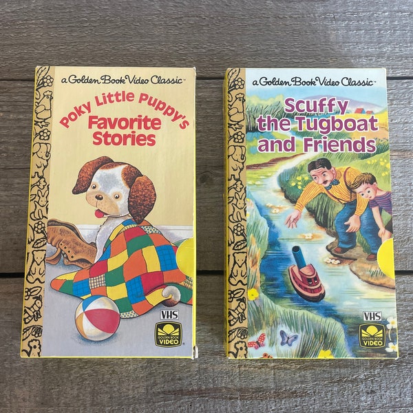 Golden Book Video Classic VHS Movies // You Choose // Poky Little Puppy or Scuffy the Tugboat