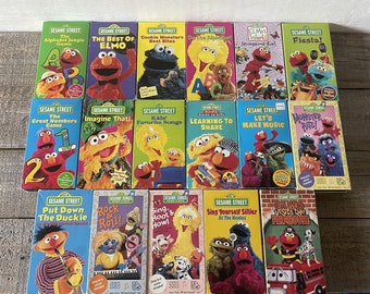 Sesame Street VHS Movies // Sold Individually // Elmo, Do the Alphabet, Put Down the Duckie, Learning to Share, Elmocize, Springtime Fun!