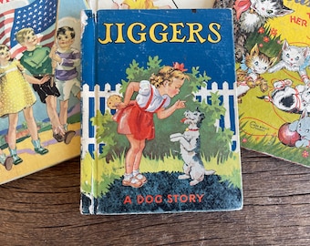 Vintage Children's Book, "Jiggers; A Dog Story" // Joy Muchmore Lacey // 1943