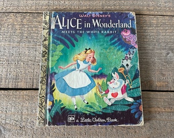 Alice im Wunderland trifft das weiße Kaninchen // Walt Disney // Ein kleines goldenes Buch // 1977