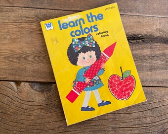 Libro para colorear vintage "Aprende los colores" - Whitman Book, 1978