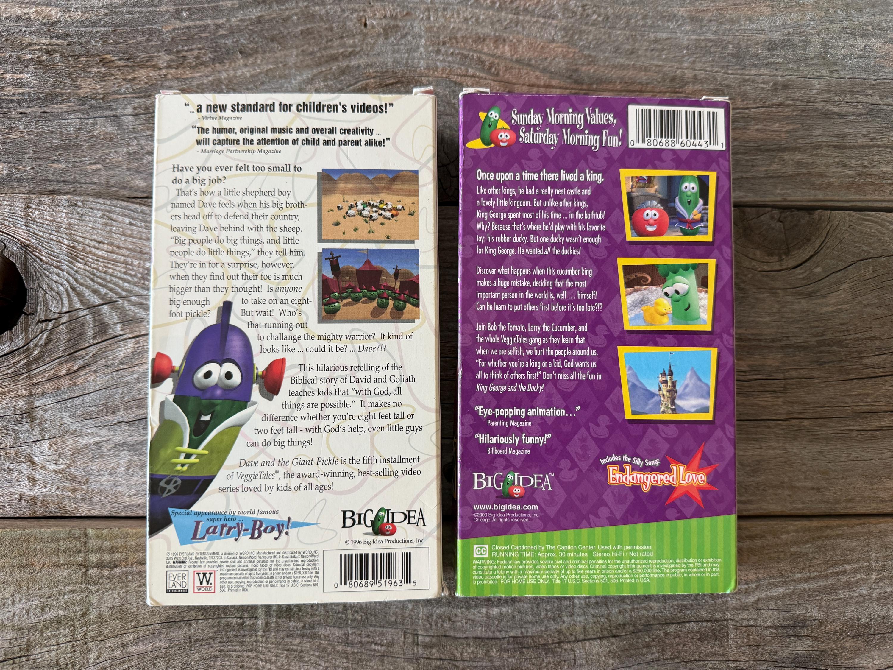 Veggie Tales VHS Movies // Dave and the Giant Pickle or King