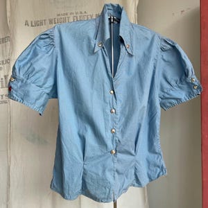 1940s Cotton Puff Sleeve Blouse