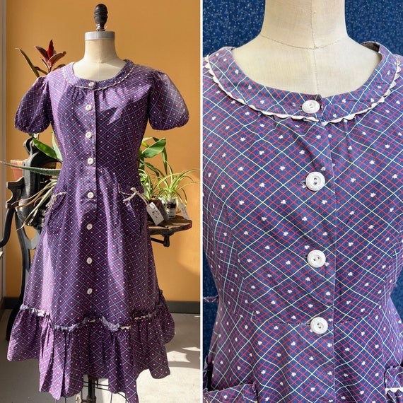 S / Vintage 1940s Penney’s Cotton Frocks Dress | … - image 1