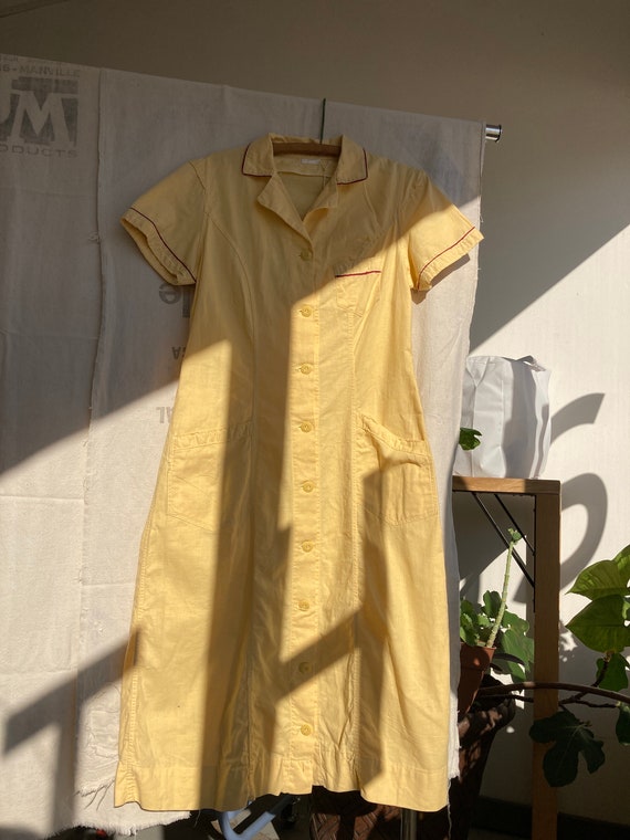 M / Vintage 1930s 1940s Yellow Dress - image 3