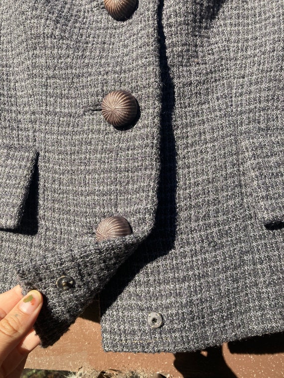 S / Vintage 1950s 1960s Tweed Coat with Lining | … - image 7
