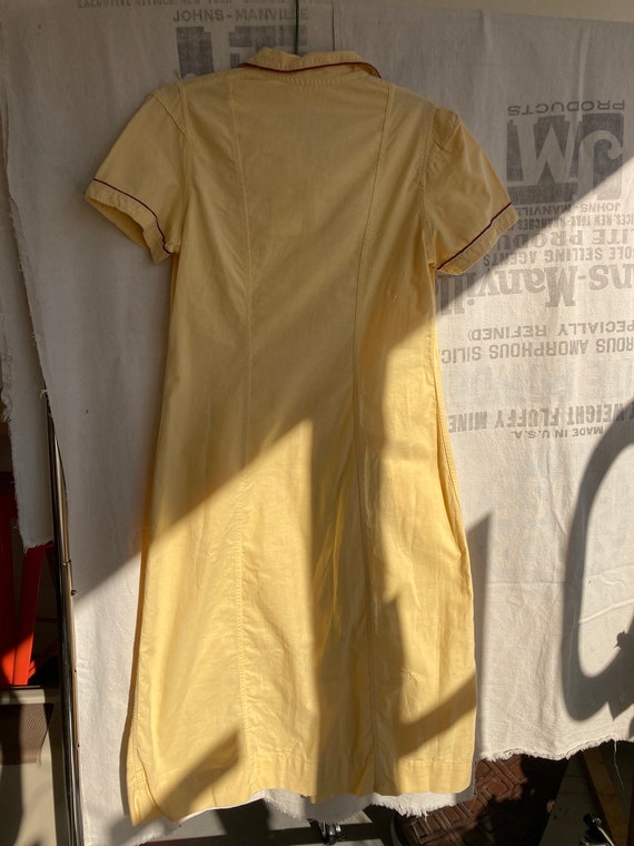 M / Vintage 1930s 1940s Yellow Dress - image 6