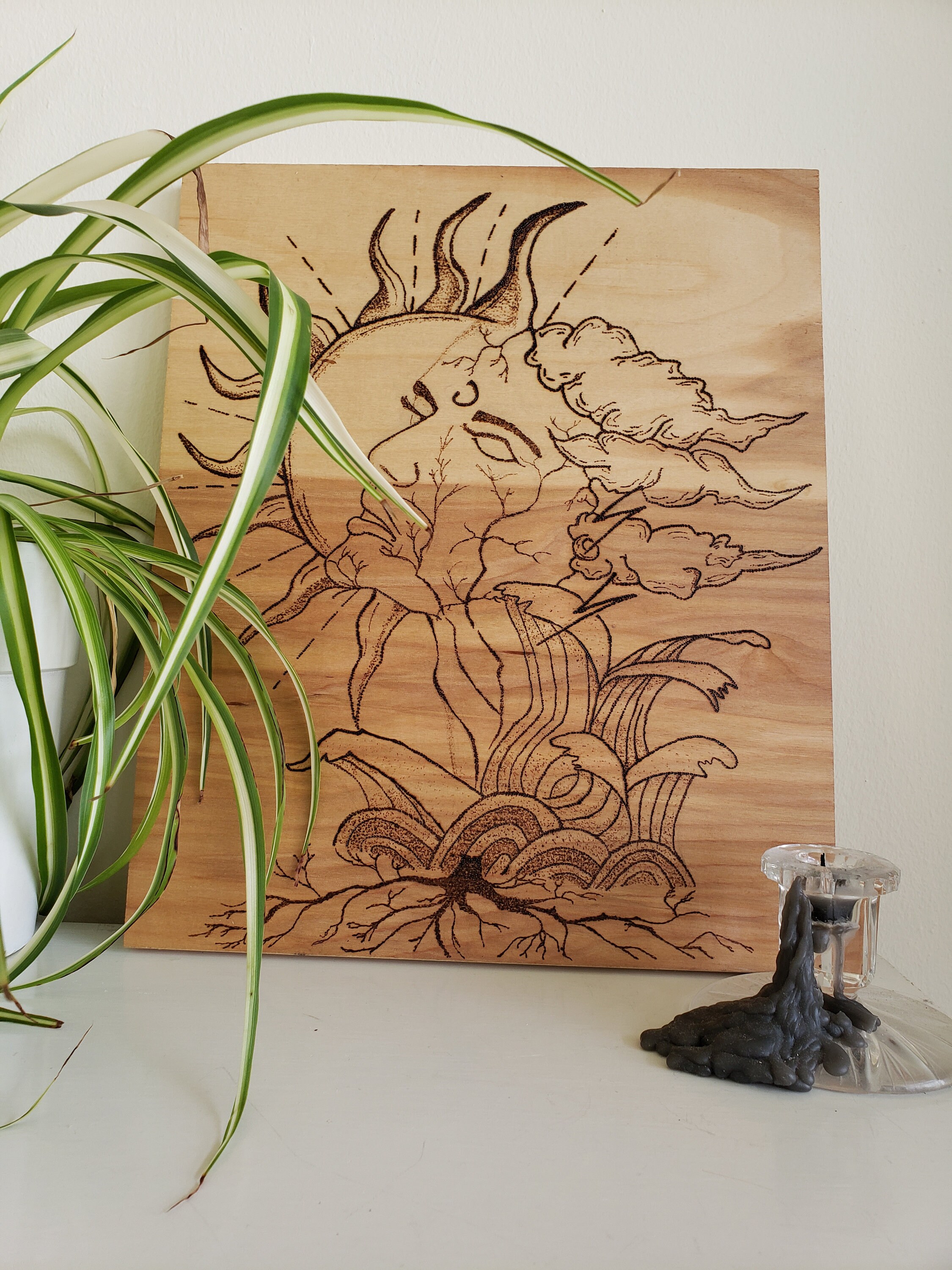 Mother Nature Pyrography Wall Art Etsy