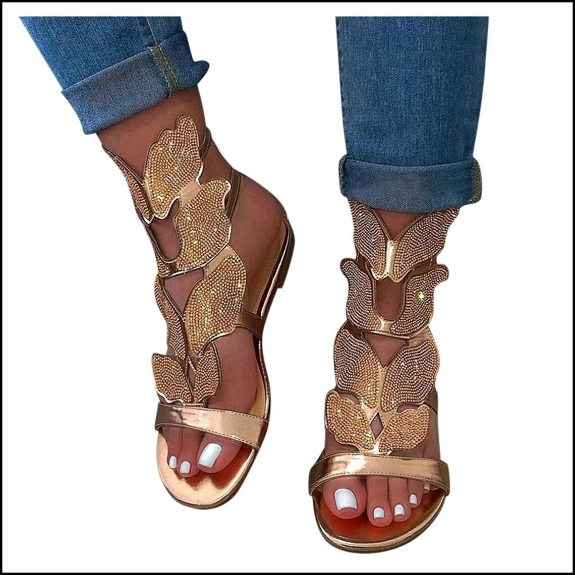 NEW Sandals Summer Women's Ladies Fashion Casual Crystal Etsy