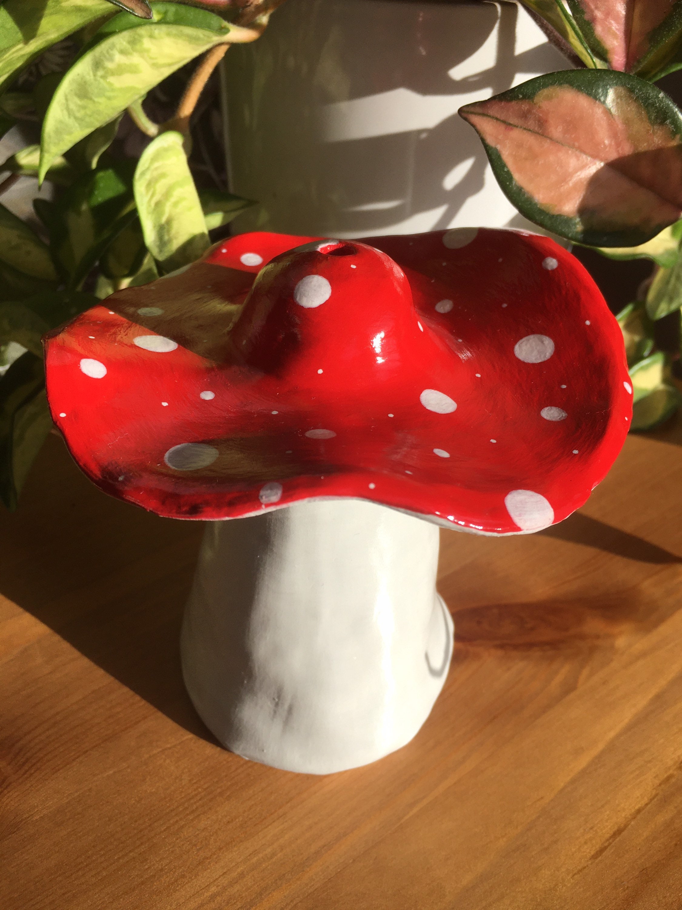 Red Mushroom Cone Incense Burner Etsy