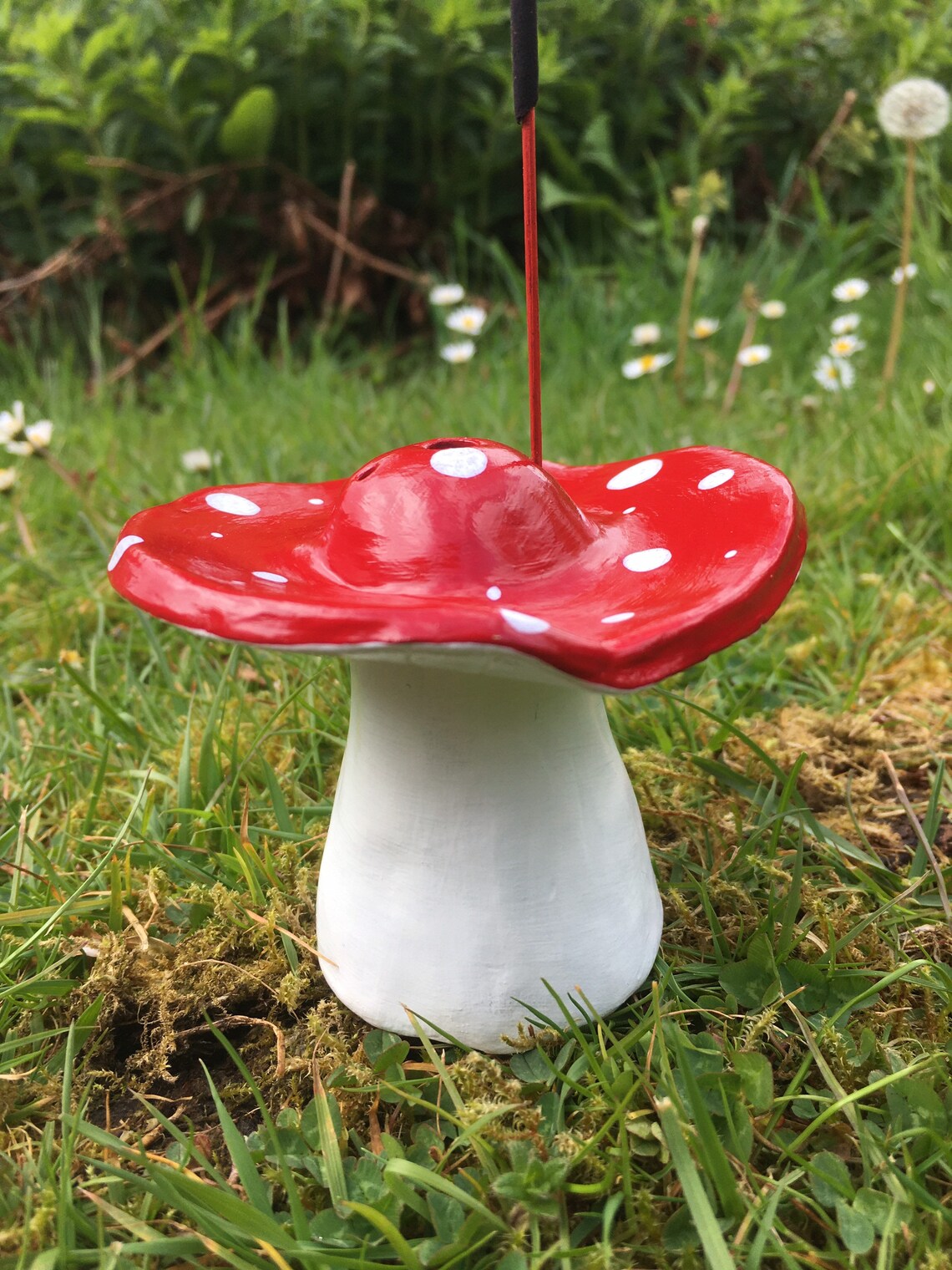 Red Mushroom Cone & Stick Incense Burner Etsy