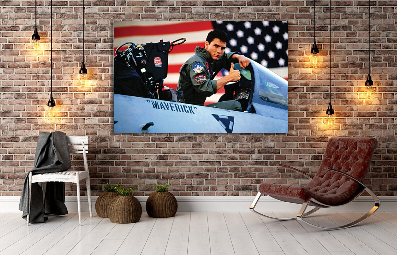Tom Cruise Maverick Top Gun Canvas Wall Art Etsy UK