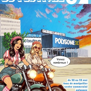Affiche Montpellier vintage. Polygone, festival BD