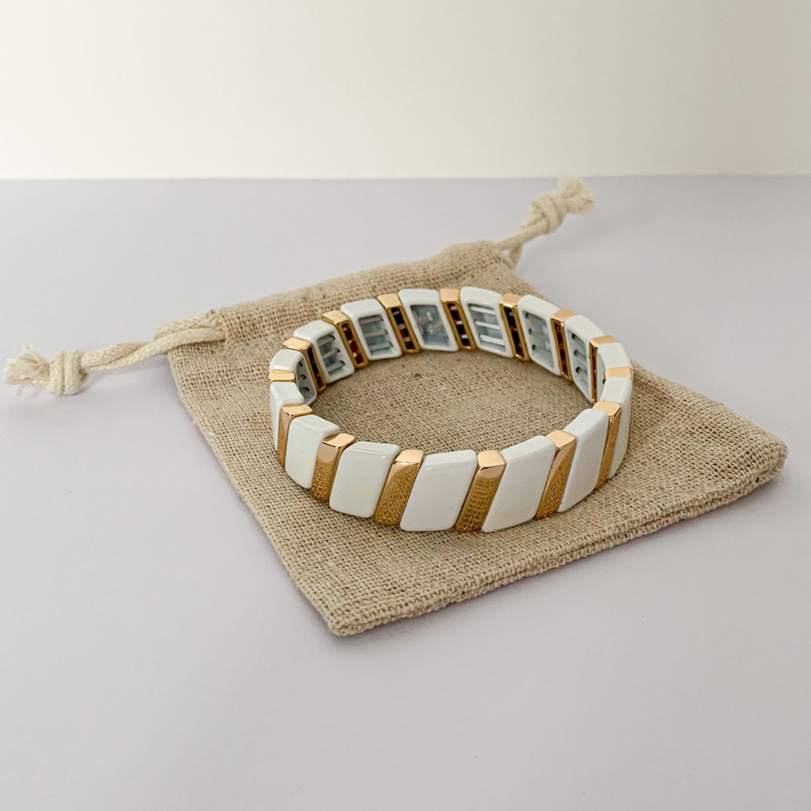 Chunky Gold Candy Stripe Bracelet Etsy UK