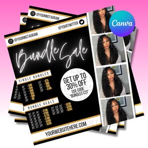 Canva Flyer Template | Bundle Sale Flyer | Hair Flyer, Social Media Flyer, Instagram Flyer, Boutique Flyer