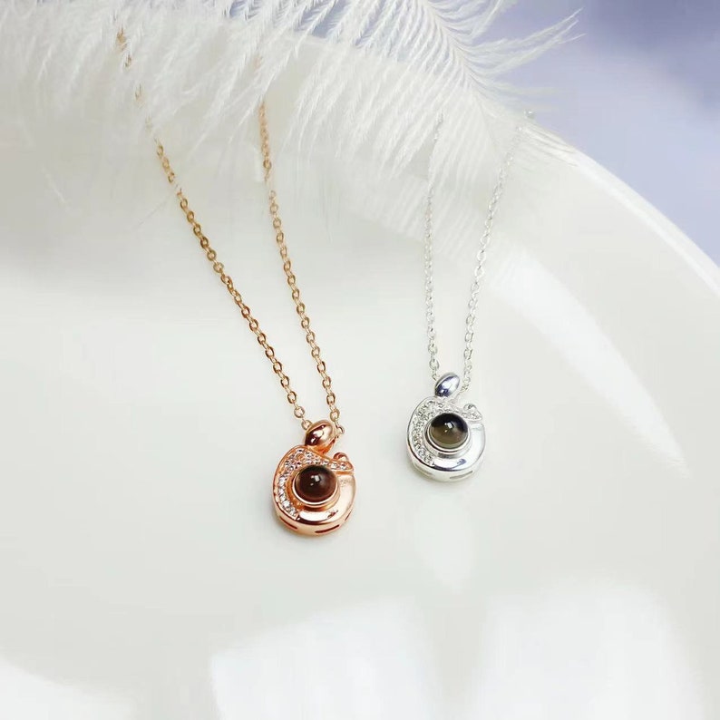 Projection Photo Necklace Custom Photo Necklaceprojection Etsy Singapore