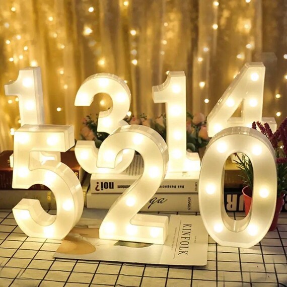 Light Up Numbers Party Weddings Celebrations and Event Etsy