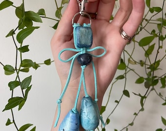 Hand-sculpted Watercolor Keychain, Asian Street Style Bag Accessory