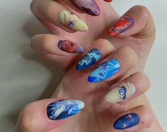 Press-on Nails Last Unicorn Cartoon