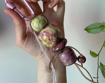 Hand-sculpted Watercolor Keychain, Asian Street Style Bag Accessory