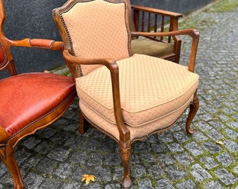 Antik Polsterstuhl Sessel Stuhl 60x82x55cm