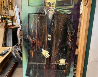 Graffiti works on antique wooden doors by Teo Ivancic "TEOSON"