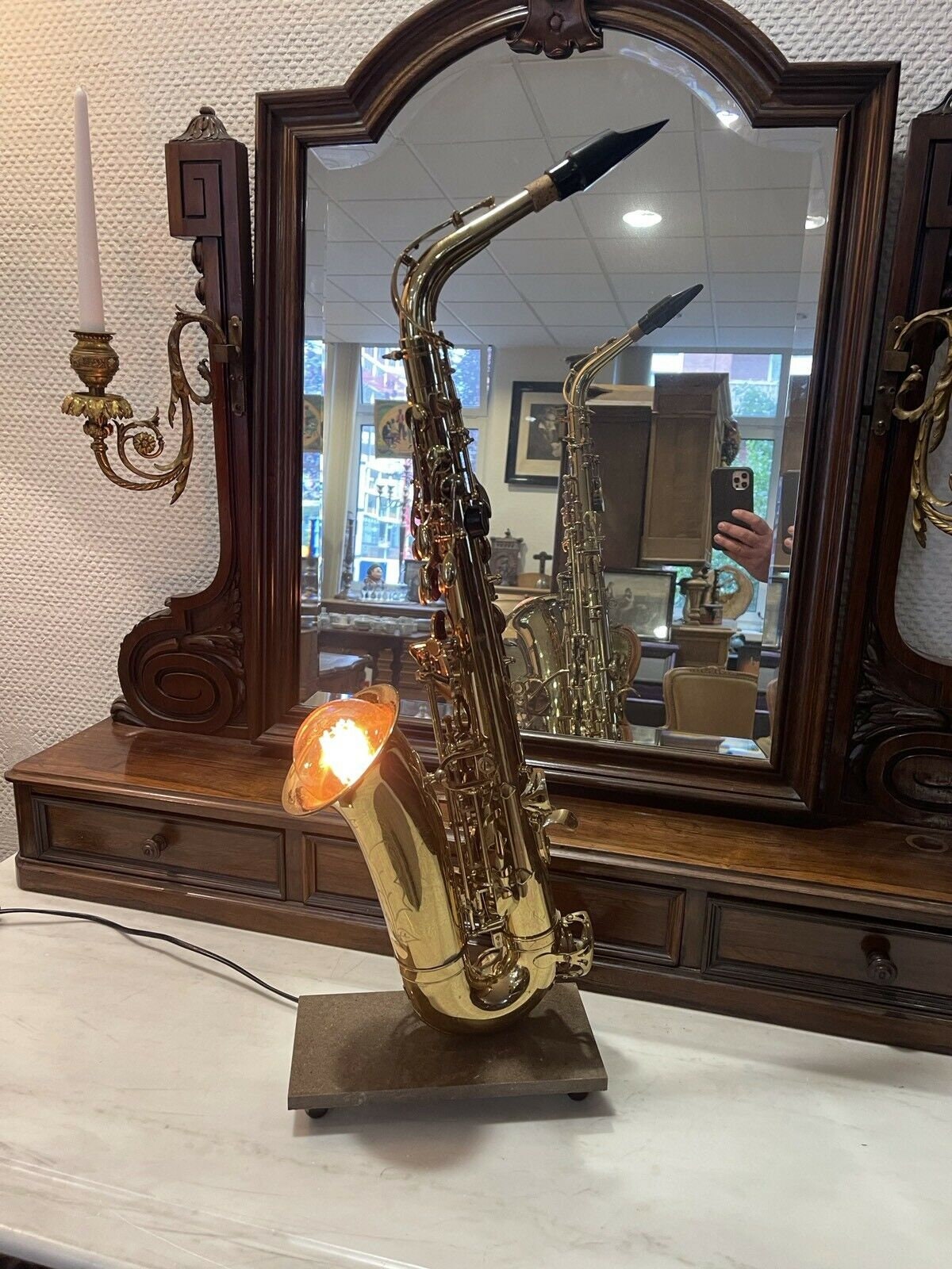 Design Upcycling Saxophone Lamp Sax Height approx. Etsy