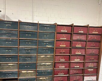 Antique office apothecary cabinet drawers 299x37x195cm