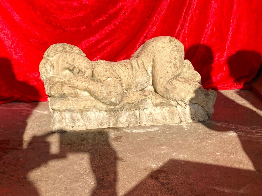 Old French Children Sandstone Statue 50x28x28cm Etsy