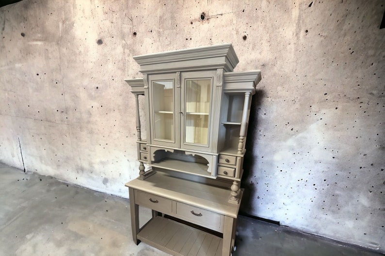 Antique Shabby Chic Buffet Cabinet 120x202x44cm image 4