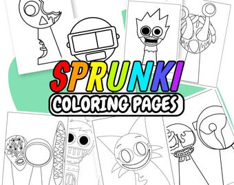 Desenhos para colorir do Incredibox Sprunki | Arte de jogo de terror musical (Download digital)