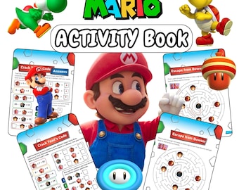 Książka z zadaniami Super Mario | Matematyka, umiejętności czytania i pisania, labirynty (pobierz plik PDF)