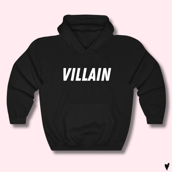 Villain Unisex Hoodie || Funny Gift || Blacksheep || Black on Black || Black & White