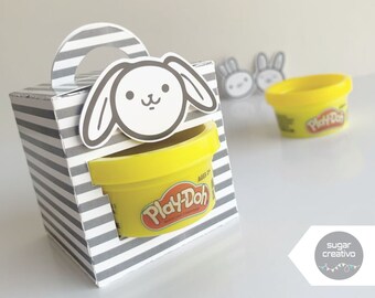 Mini Play Doh Box Template Digital Cutting File 1oz 28gr Favor Box Silhouette and Cricut Design not included Caixa Mini Play Doh