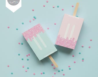 カッティングファイルテンプレート、アイスクリームアイスキャンディーボックス、ギフトボックス - Silhouette Studio / SVG Cricut形式 - 写真デザインが含まれています