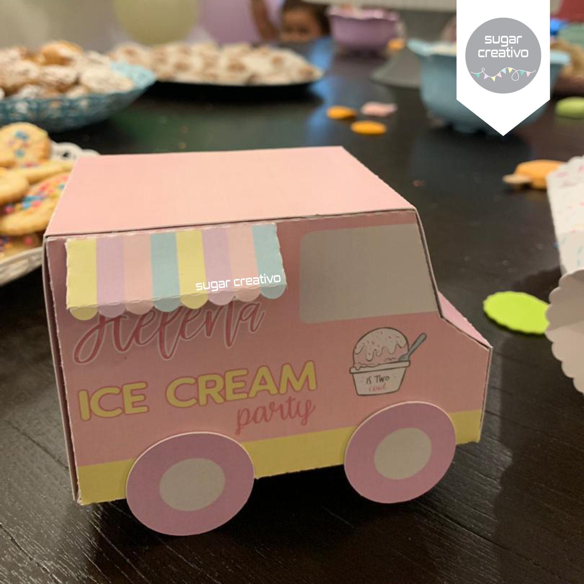 Cut File Template Ice Cream Truck Box Favor Box Silhouette | Etsy