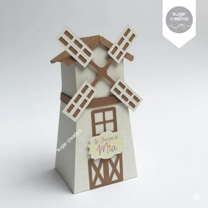 Modello di file di taglio digitale, Farm Mill - Farm Mill - Scatola per bomboniere - Silhouette Studio / SVG Cricut - Disegno non incluso