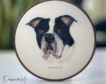 Pet Portrait - Custom Embroidery // personalized art, unique gift, handmade pet artwork, pet gift