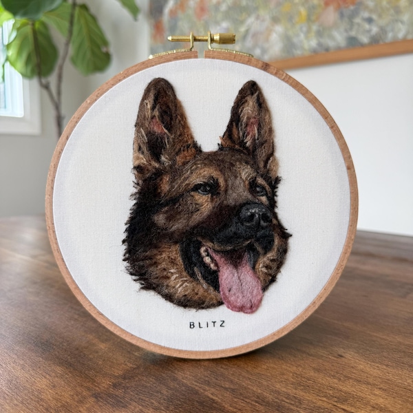 Custom Needle Felted Dog Portrait, Handmade Wool Pet Art, Memorial Gift