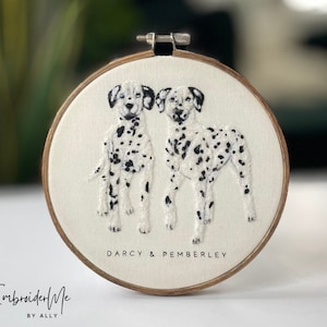 Pet Portrait - Custom Embroidery // personalized art, unique gift, handmade pet artwork, pet gift, mother's day gift