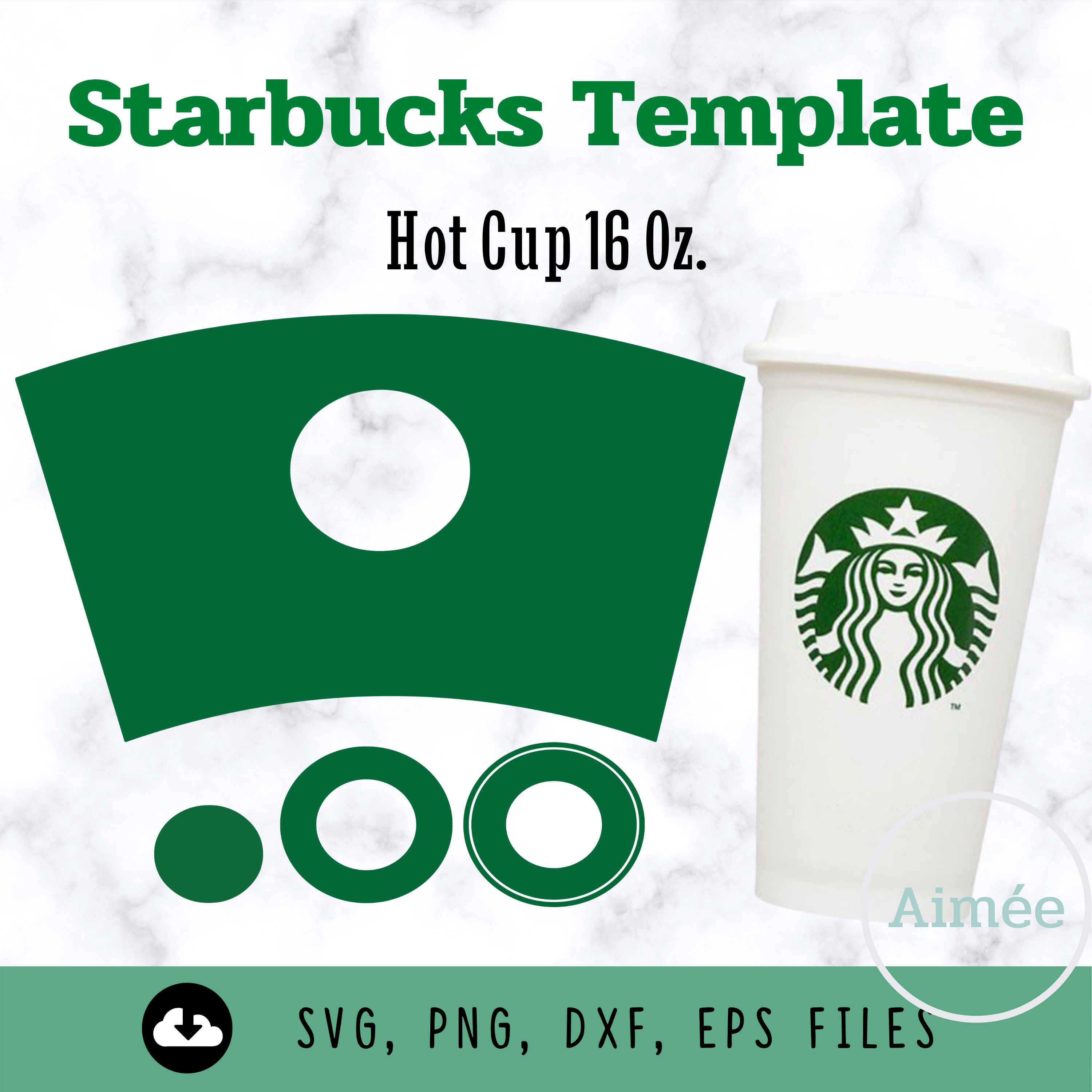 Starbucks Full Wrap Template for Hot Cup 16 Oz Starbucks Etsy