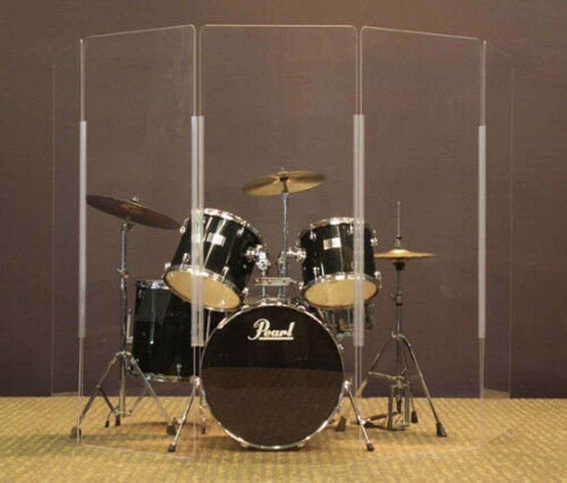 NEW 5.5ft 5panel Drum Shield, Plexiglas Drum Screen, Drum Cage Budget Shield FREE Shipping
