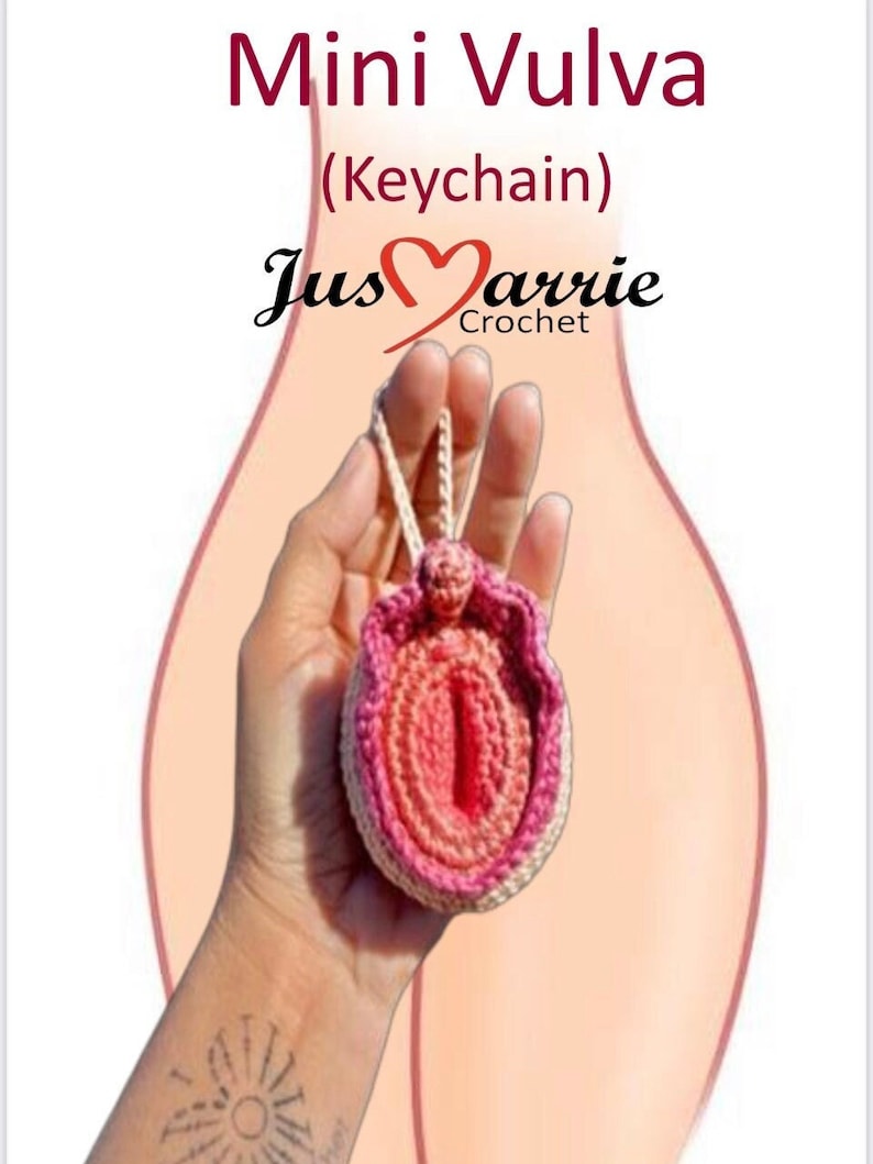 Patrón, llavero mini vulva (archivo PDF, inglés) imagen 1