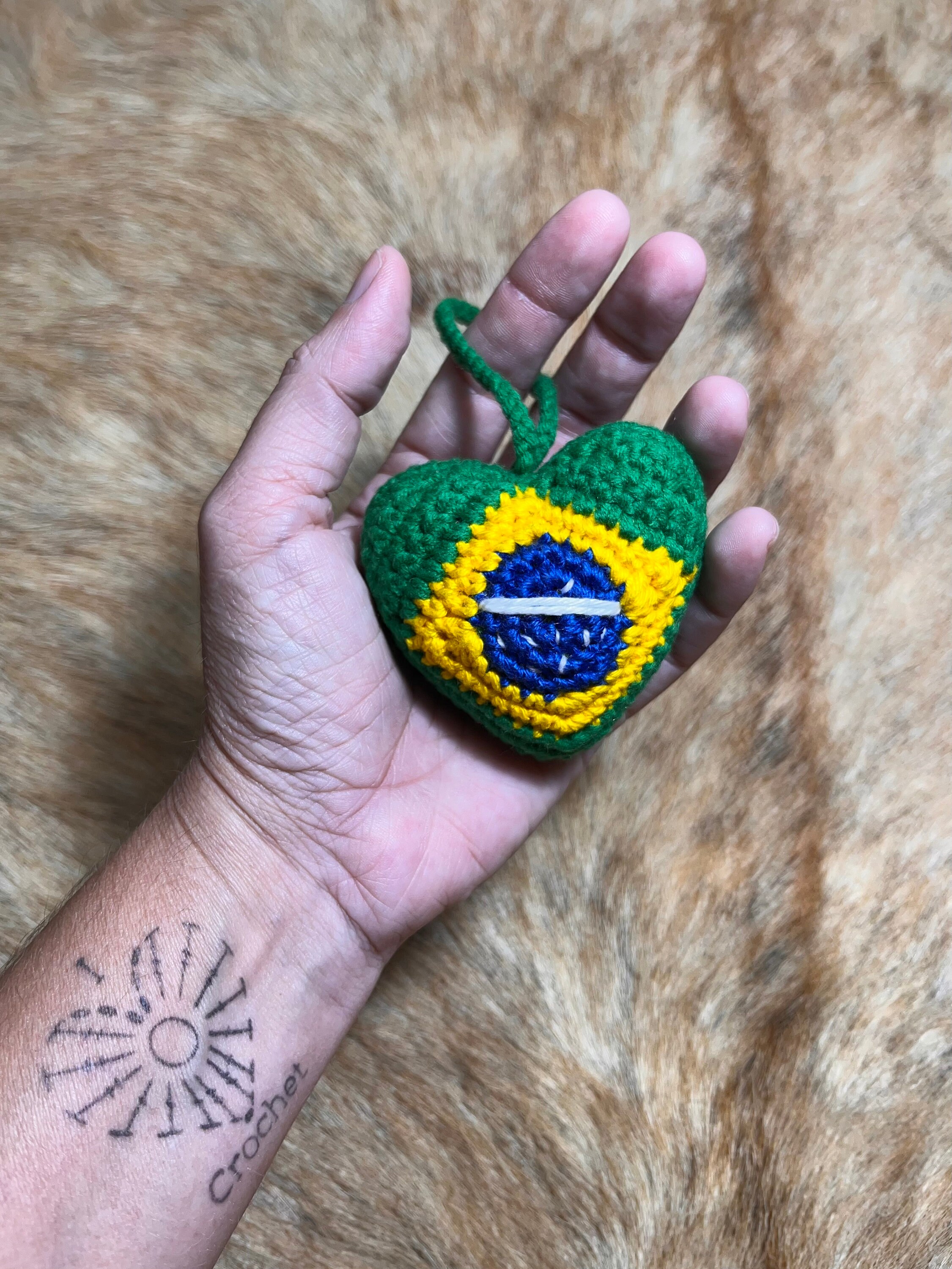 Brazilian Flag Heart Keychain (PDF File, English) - Etsy